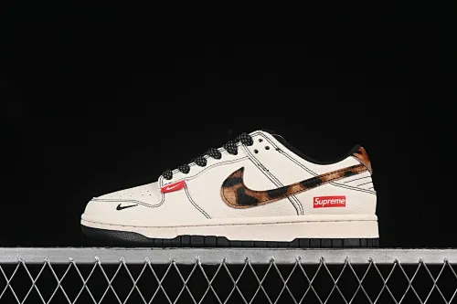 All categories Nk SB Dunk Series Nk SB Dunk Low High-end customized low-top sneakers Nike SB Dunk Low Supreme joint leopard print Anniversary high-end customized low-top casual sneakers ZH2598-269